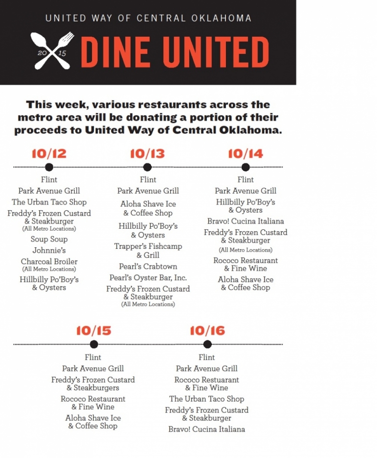 Dine out This Week, Help United Way of Central Oklahoma – United Way of